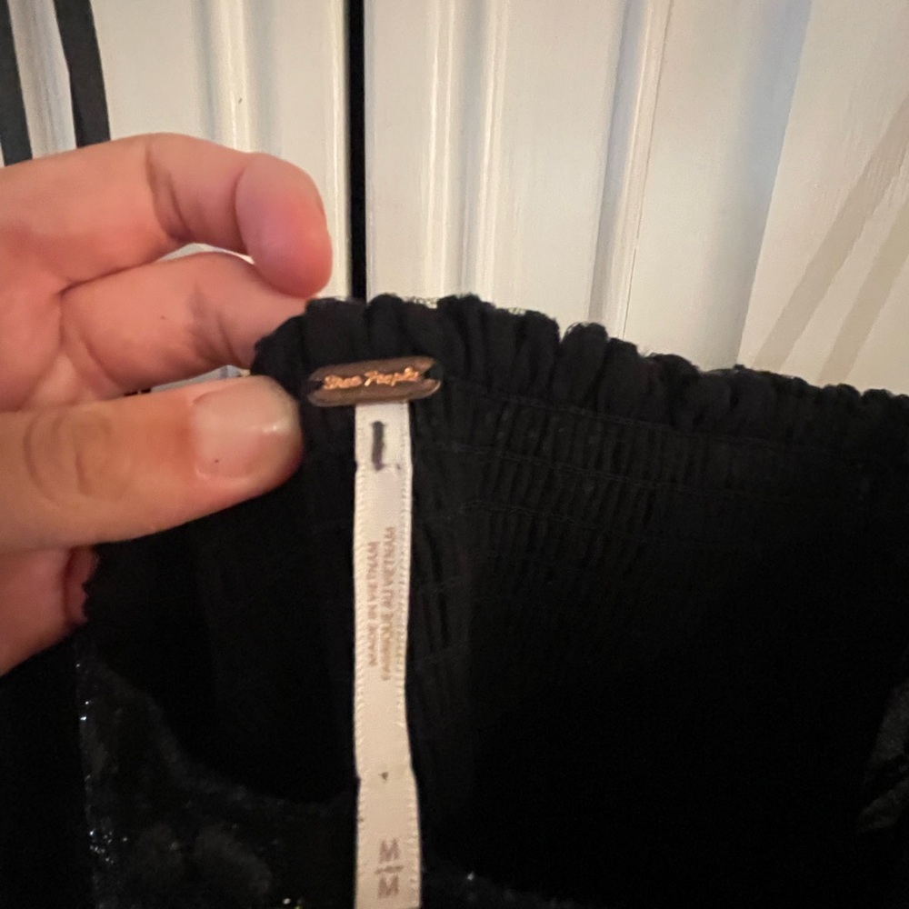 NWOT Free People Black Sparkly Lace Formal Dress - Picture 5 of 5